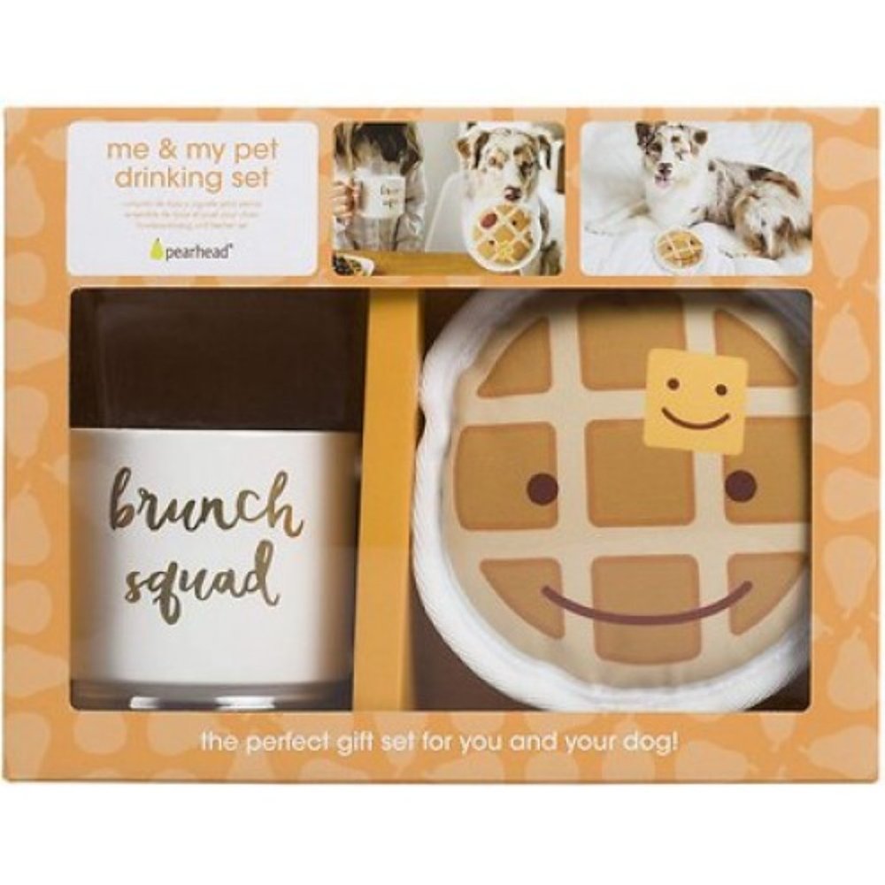 Pearhead Brunch Squad Waffle Dog Toy and Coffee Mug Set